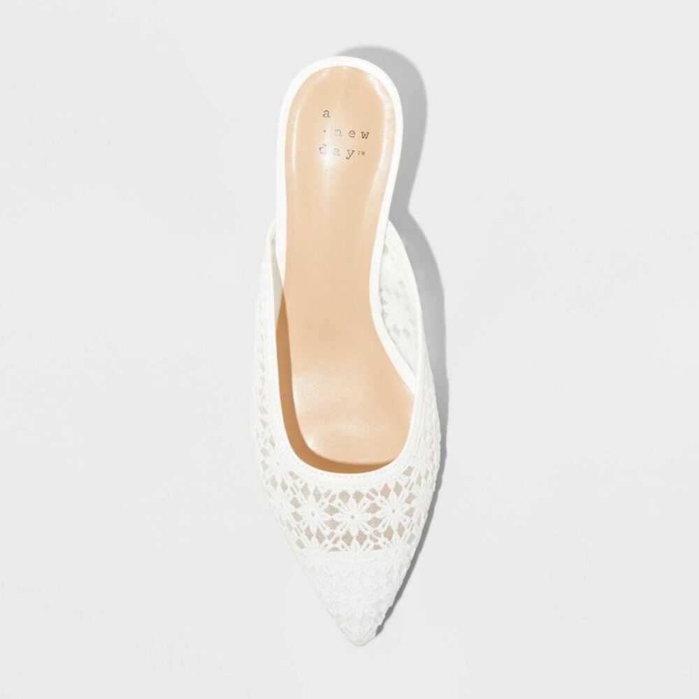 Open Box - A New Day - Women's Delilah Floral Embroidered Mule Off-White - Picture 3 of 4